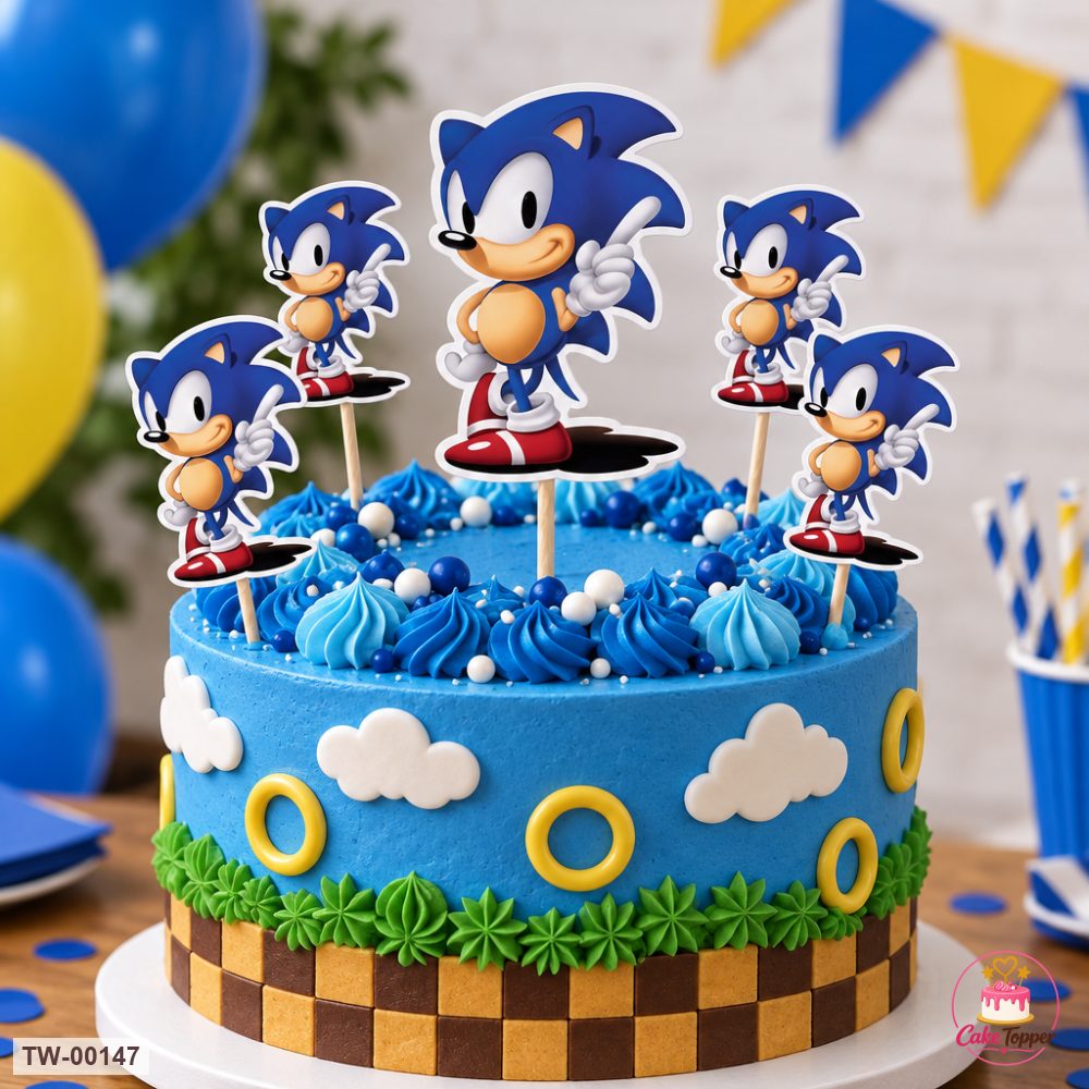 Sonic Topper Sheet 03 on a cake