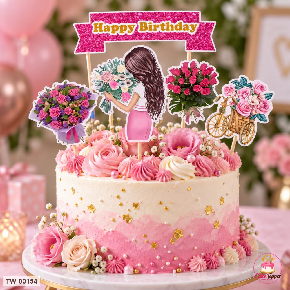 For Her Topper Sheet 03 on a cake