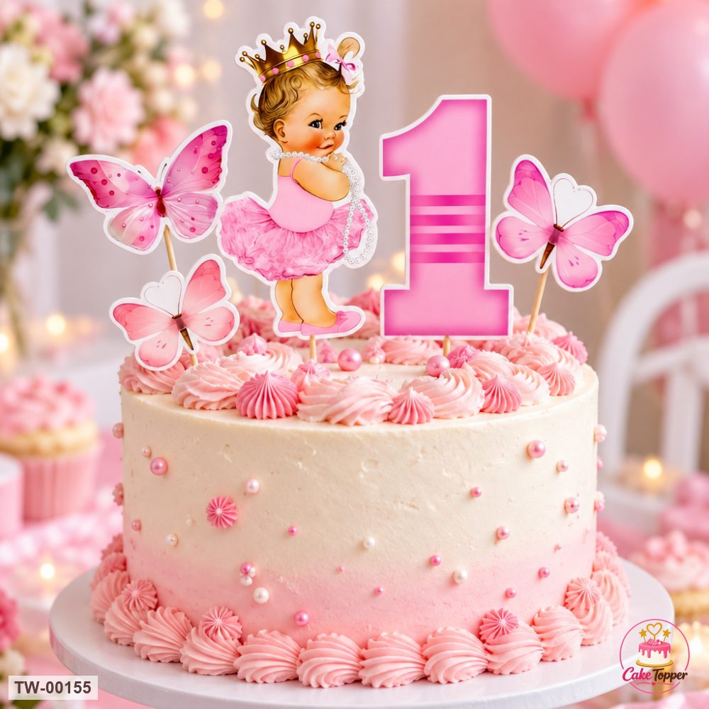 Little Girl Topper Sheet 03 on a cake