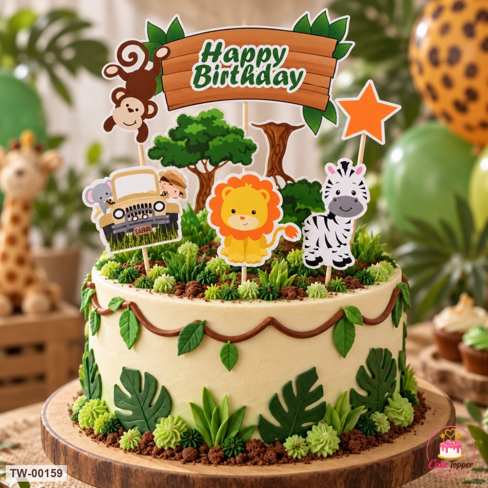 Animals Topper Sheet 04 on a cake