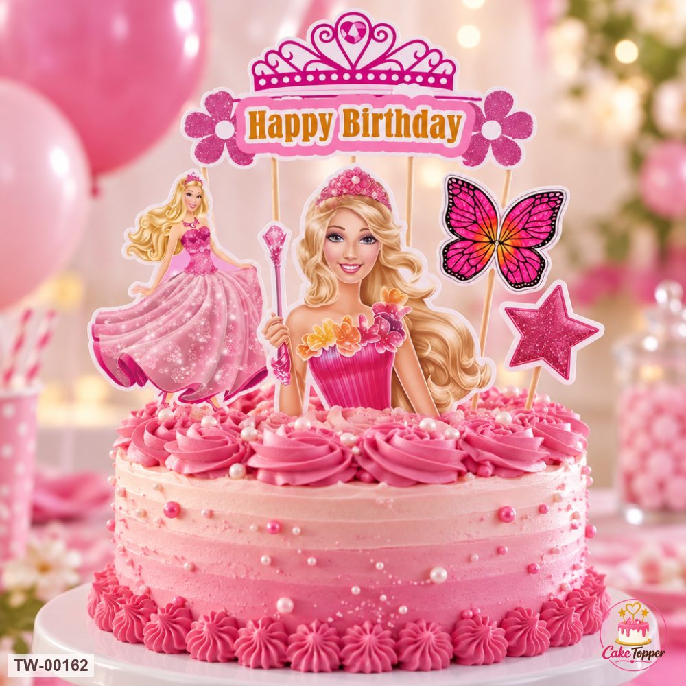 Barbie Topper Sheet 04 on a cake