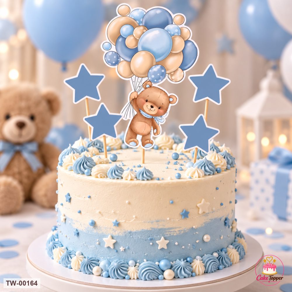 Bear Topper Sheet 04 on a cake