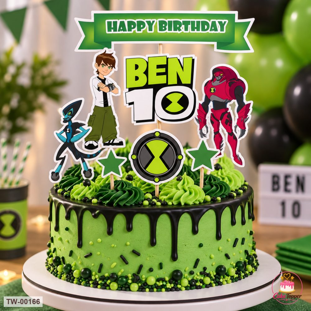 Ben 10 Topper Sheet 04 on a cake
