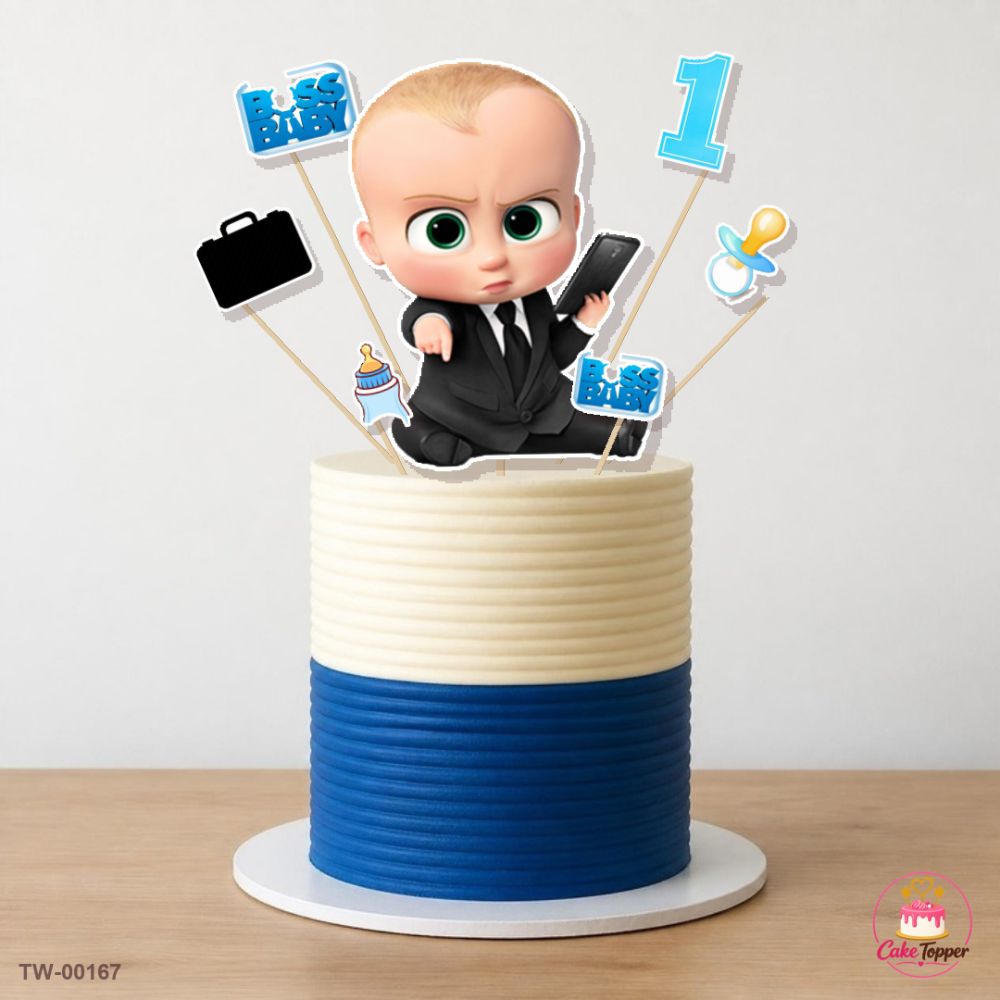 Boss Baby Topper Sheet 04 on a cake