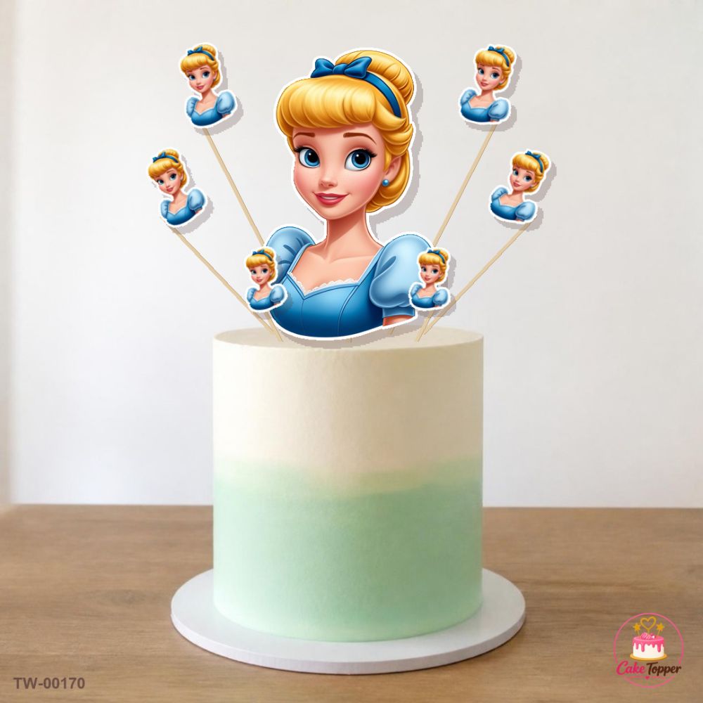 Cinderella Topper Sheet 04 on a cake