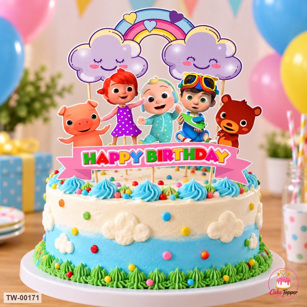Cocomelon Topper Sheet 04 on a cake