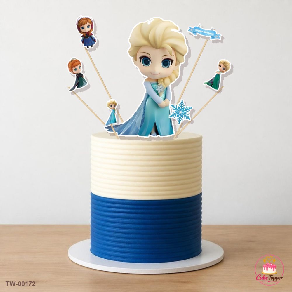 Elsa Topper Sheet 04 on a cake