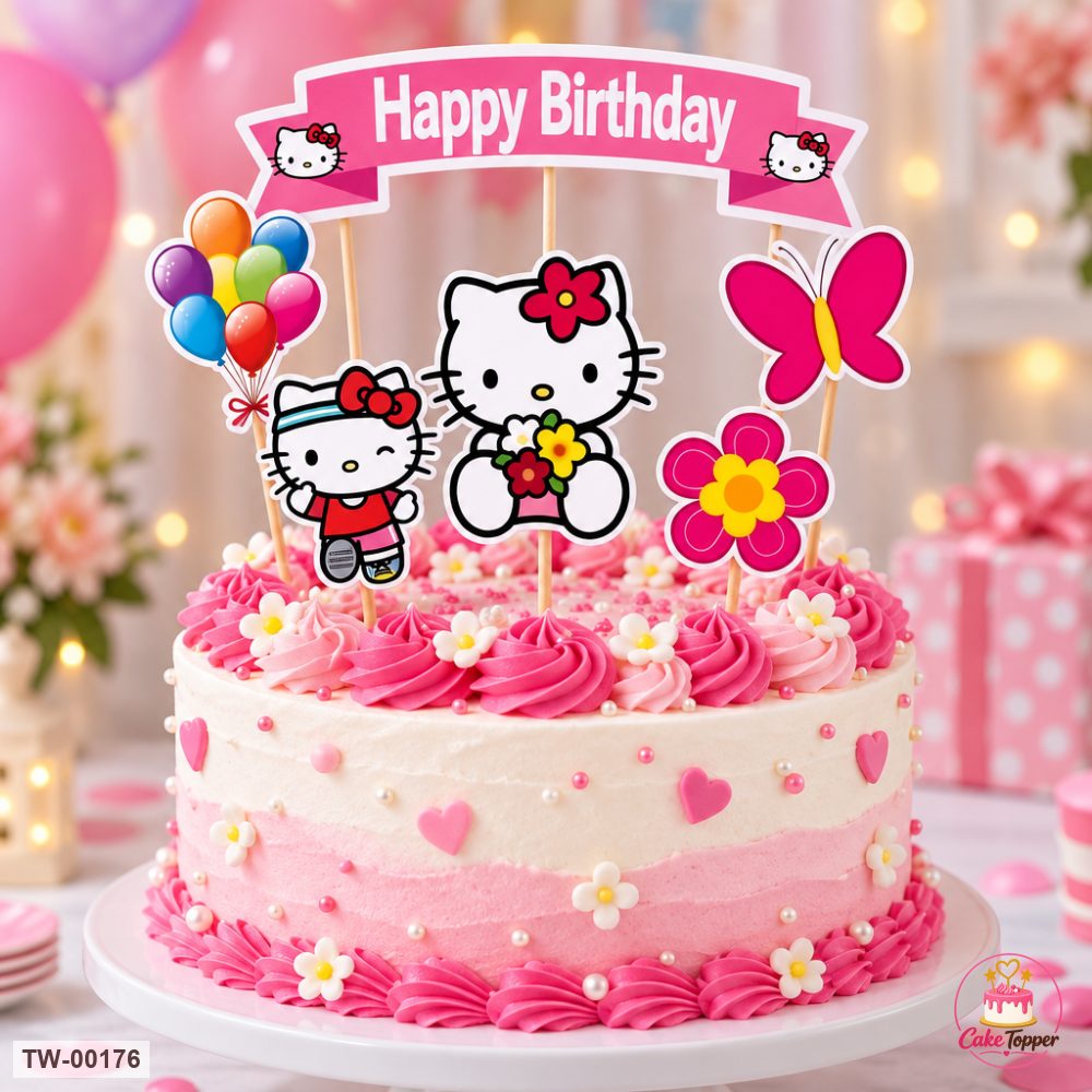 Hello Kitty Topper Sheet 04 on a cake