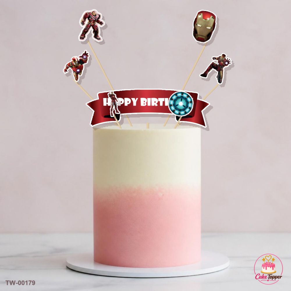 Iron Man Topper Sheet 04 on a cake