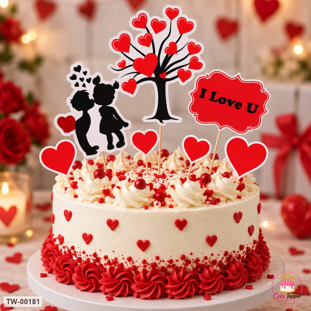 Love Topper Sheet 04 on a cake