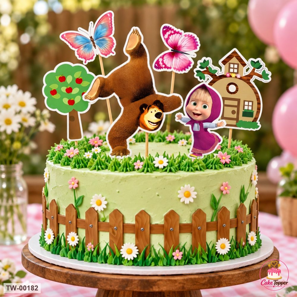Masha Topper Sheet 04 on a cake