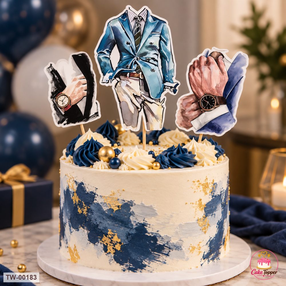 For Him Topper Sheet 04 on a cake