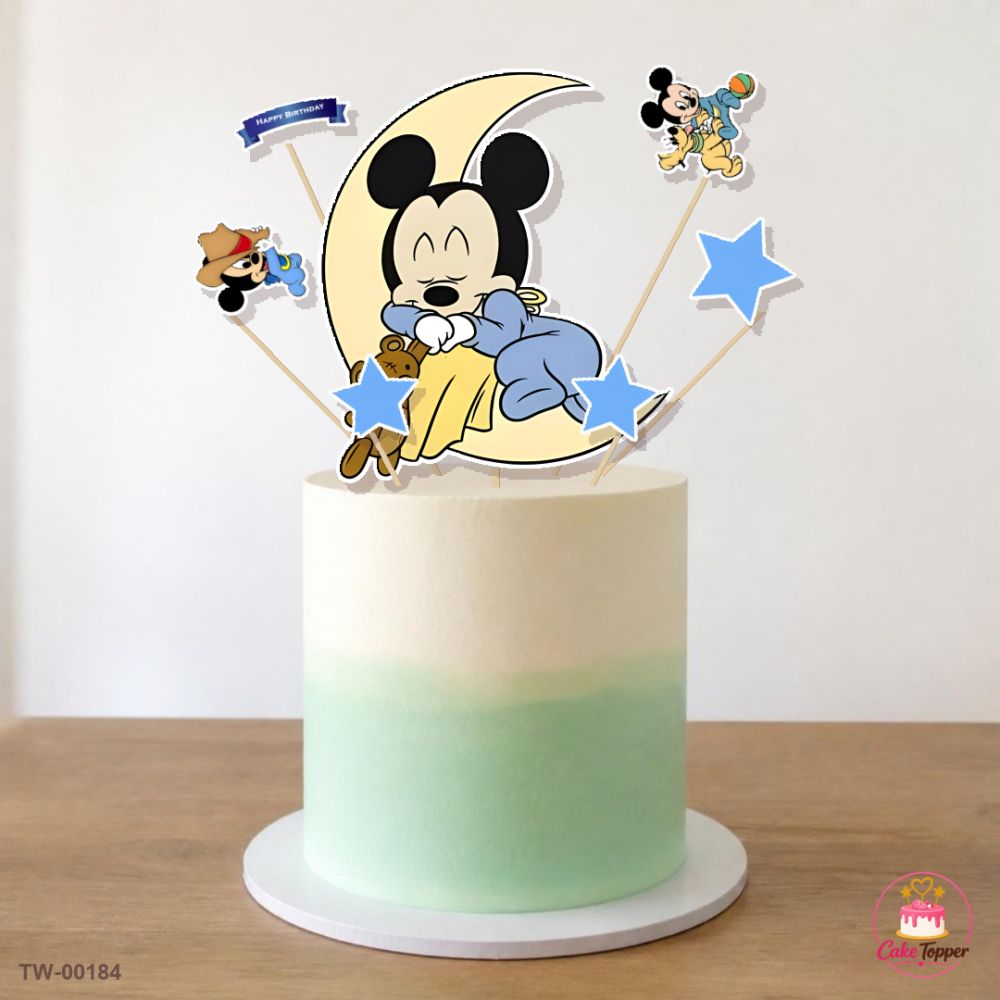 Mickey Mouse Topper Sheet 04 on a cake