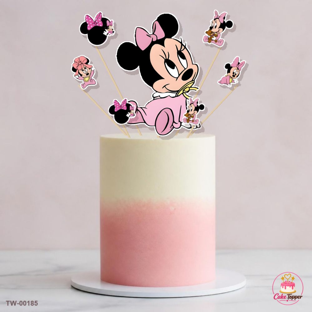 Minnie Mouse Topper Sheet 04 on a cake