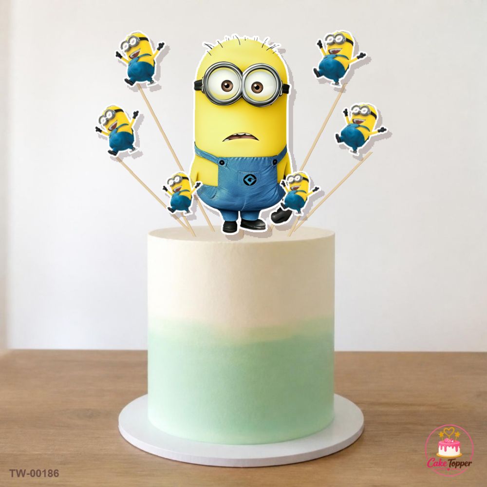 Minions Topper Sheet 04 on a cake