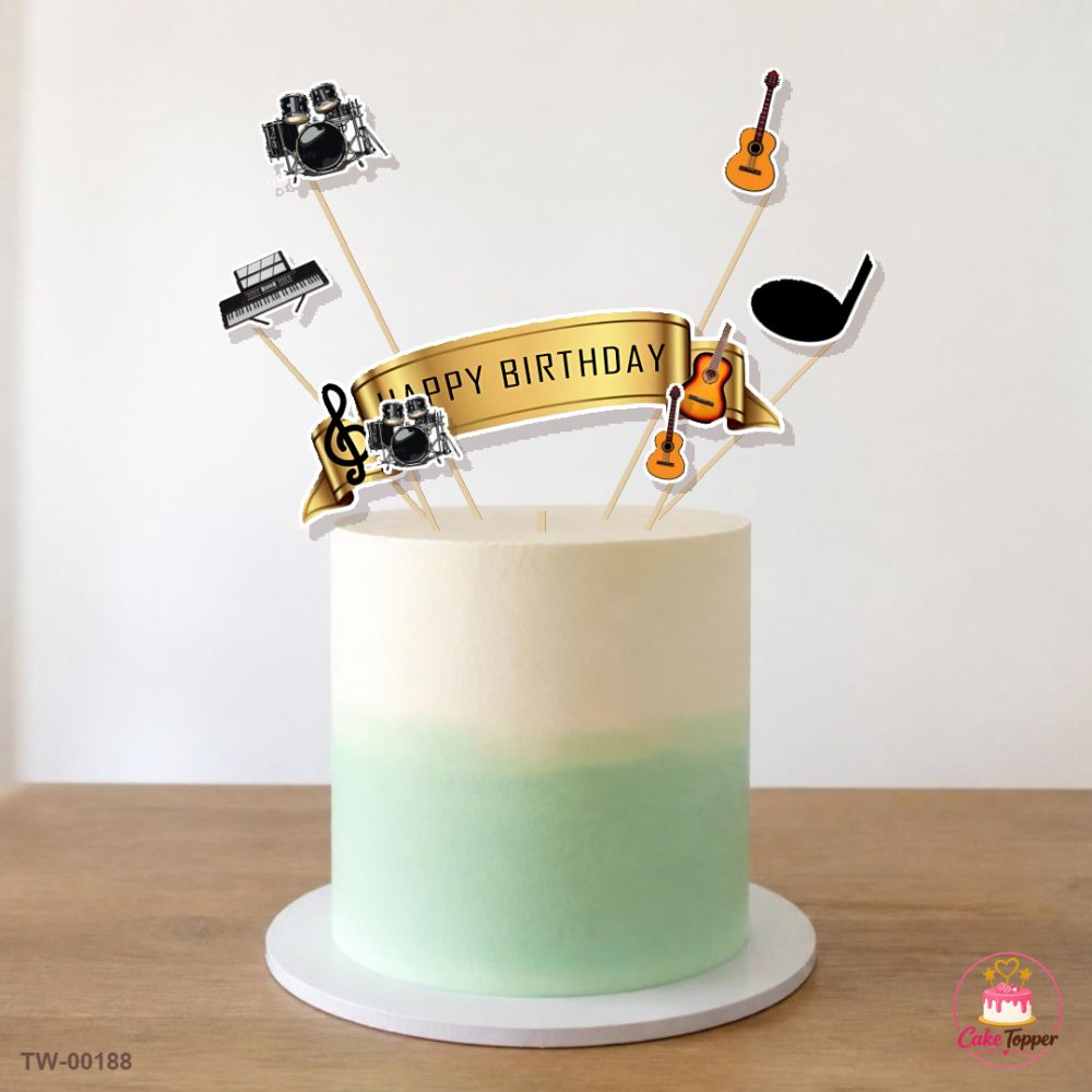 Music Topper Sheet 04 on a cake