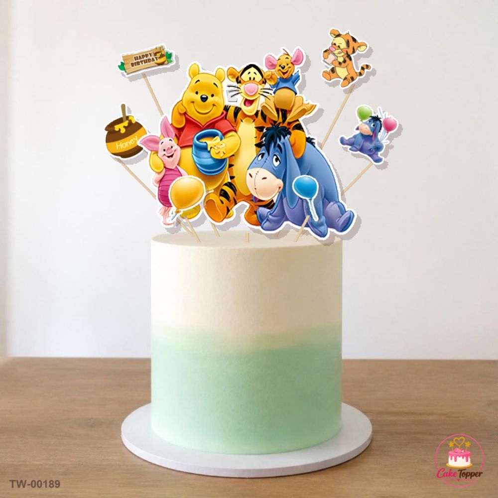 Winnie the Pooh Topper Sheet 04 on a cake