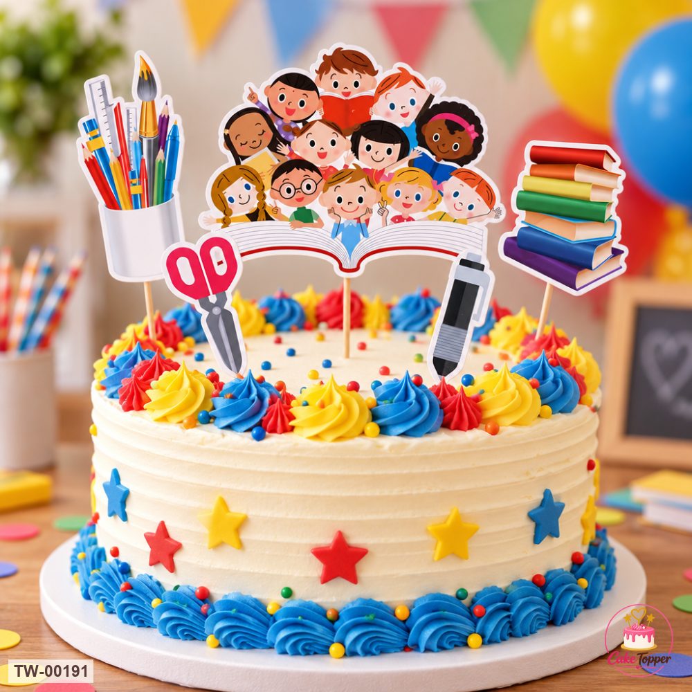 School Topper Sheet 04 on a cake
