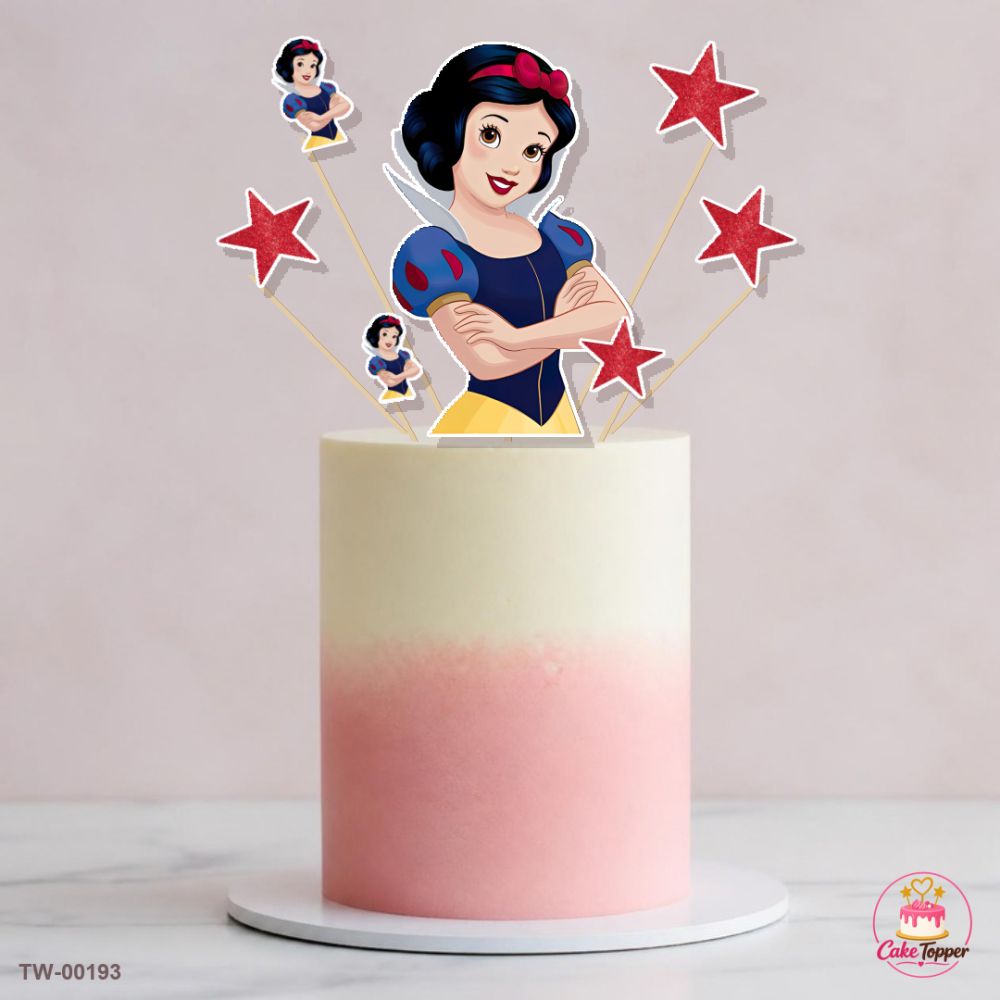 Snow White Topper Sheet 04 on a cake