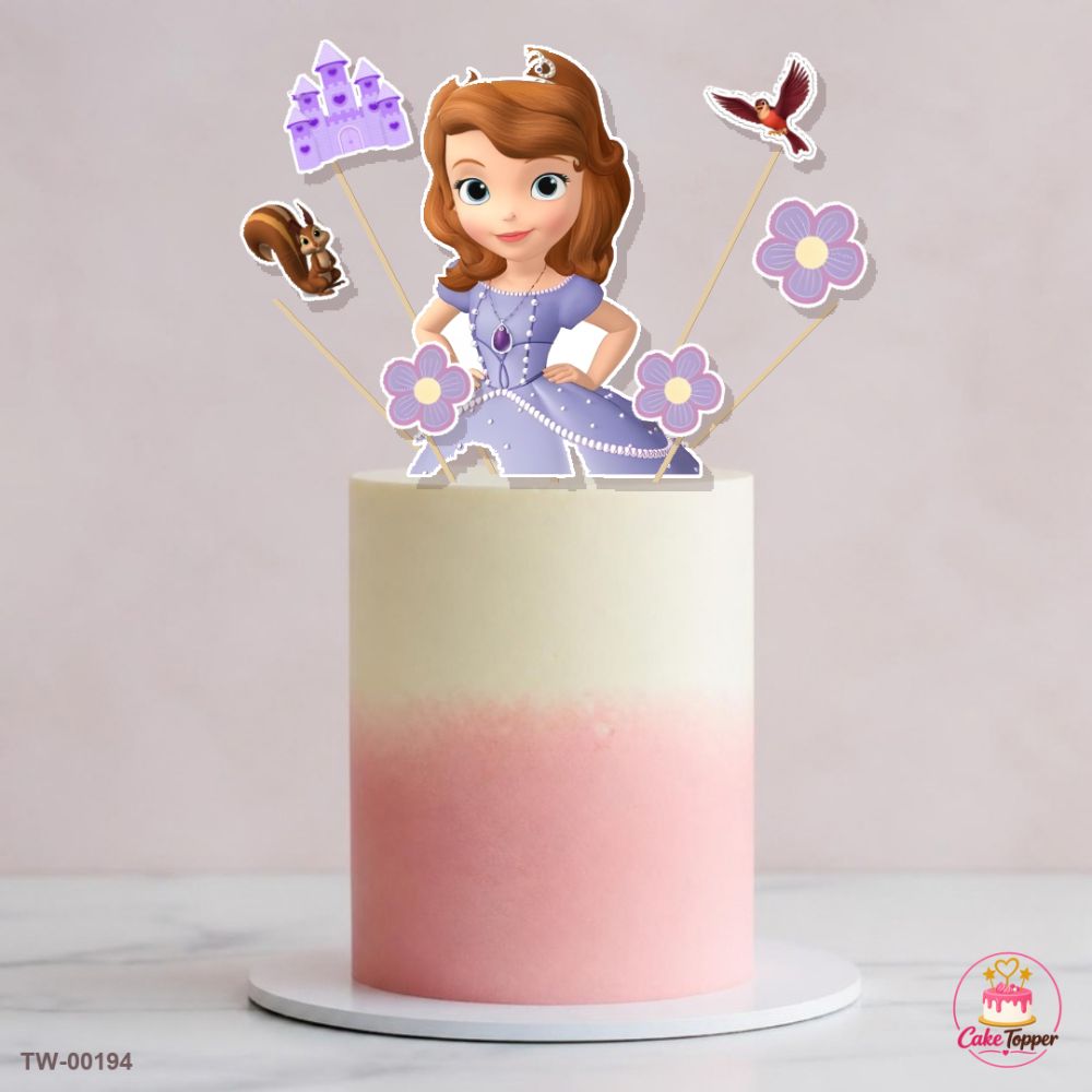 Sofia Topper Sheet 04 on a cake