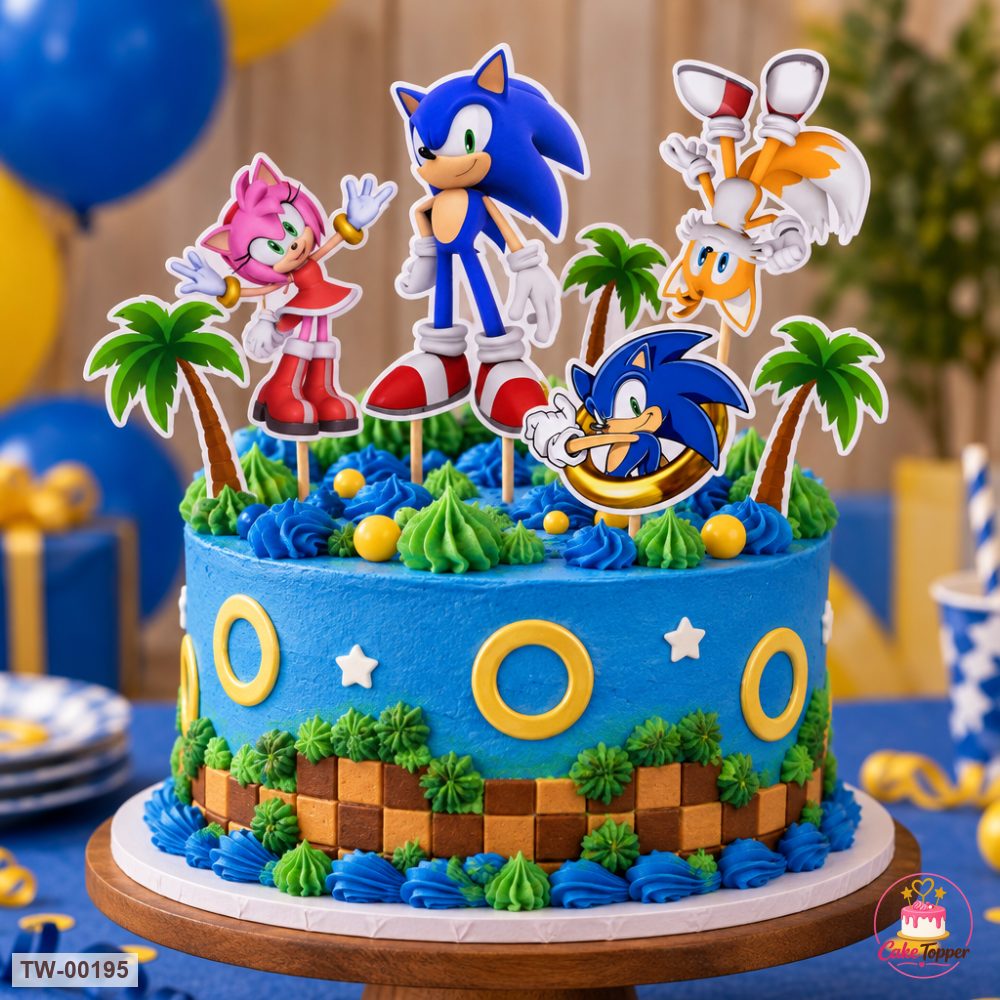 Sonic Topper Sheet 04 on a cake