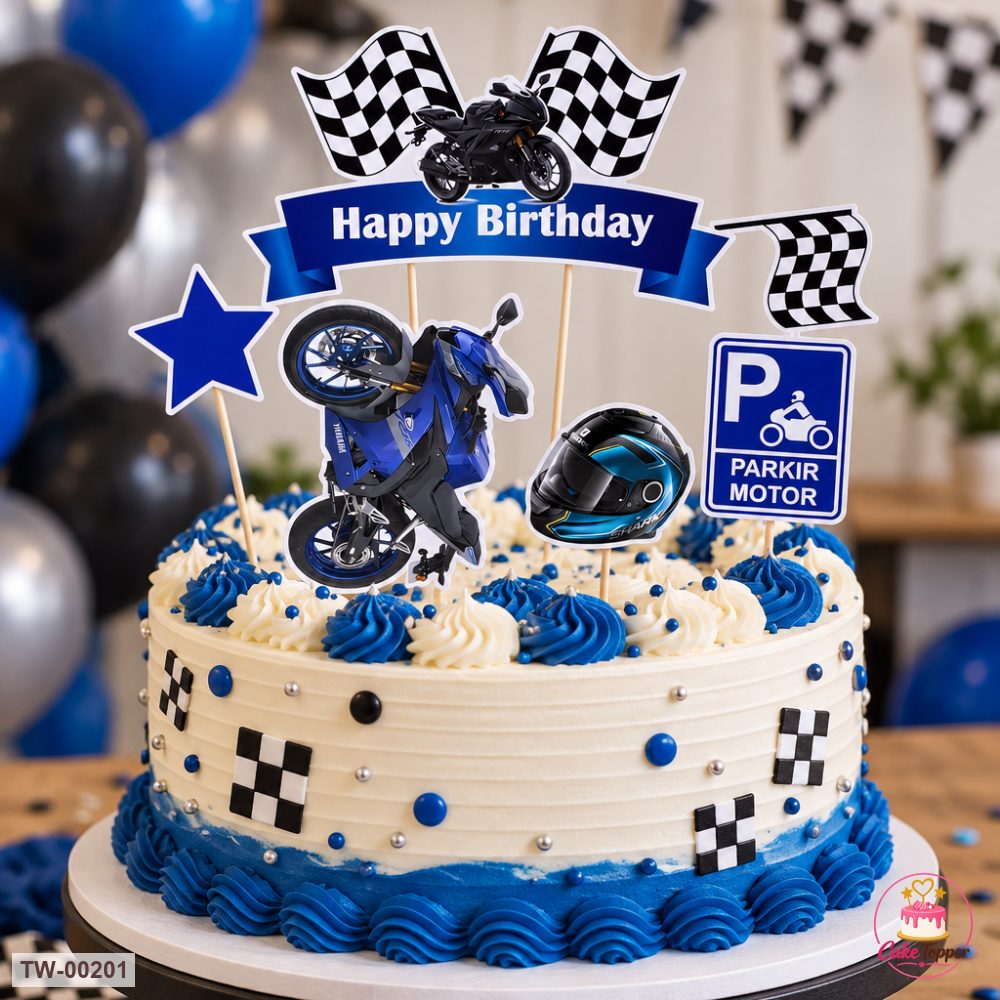 Vehicle Topper Sheet 04 on a cake