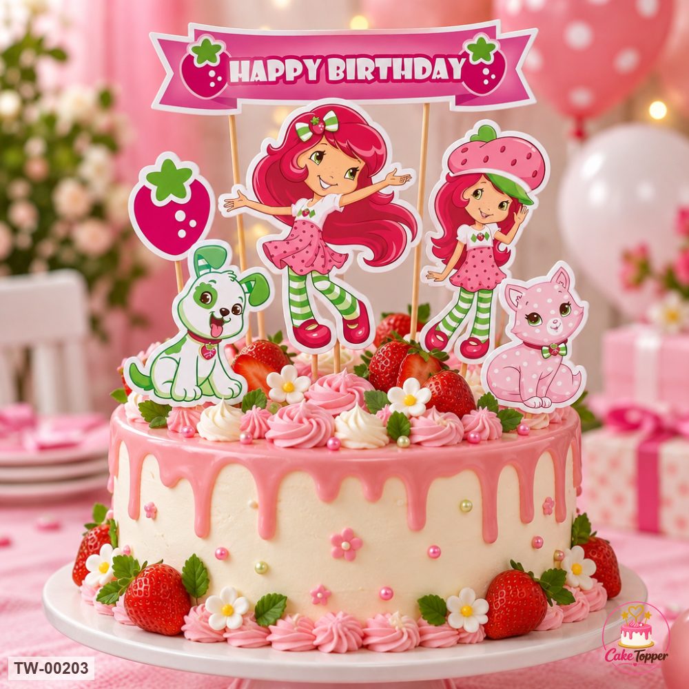 Little Girl Topper Sheet 04 on a cake