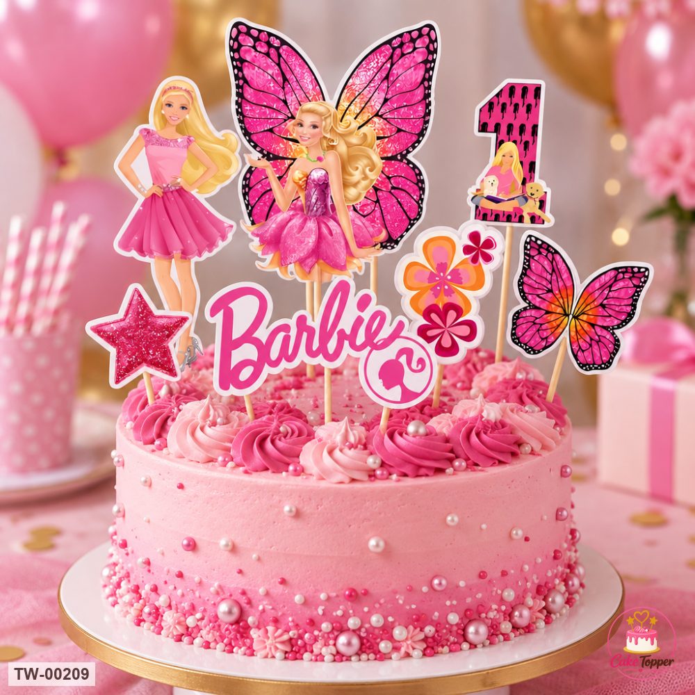 Barbie Topper Sheet 05 on a cake