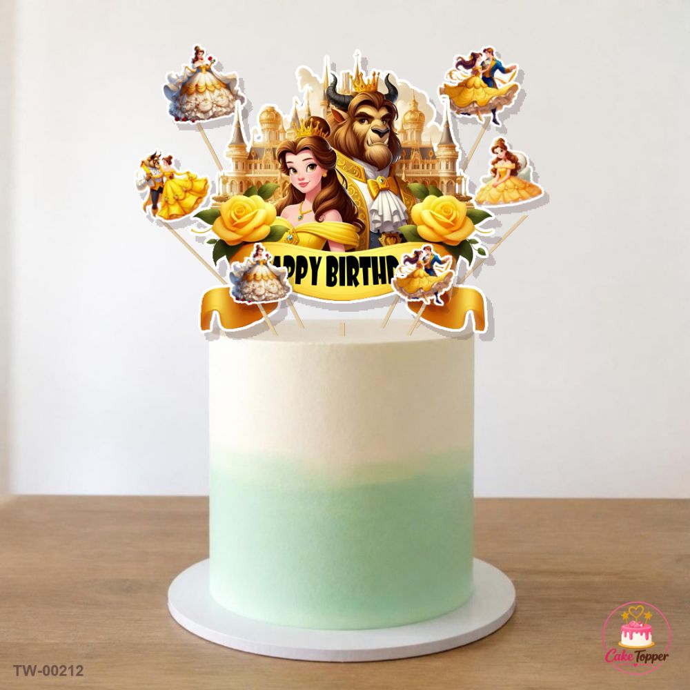 Belle Topper Sheet 05 on a cake