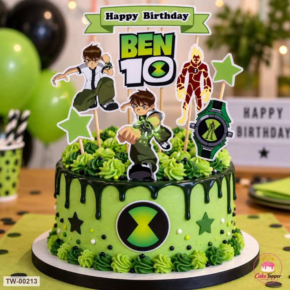 Ben 10 Topper Sheet 05 on a cake