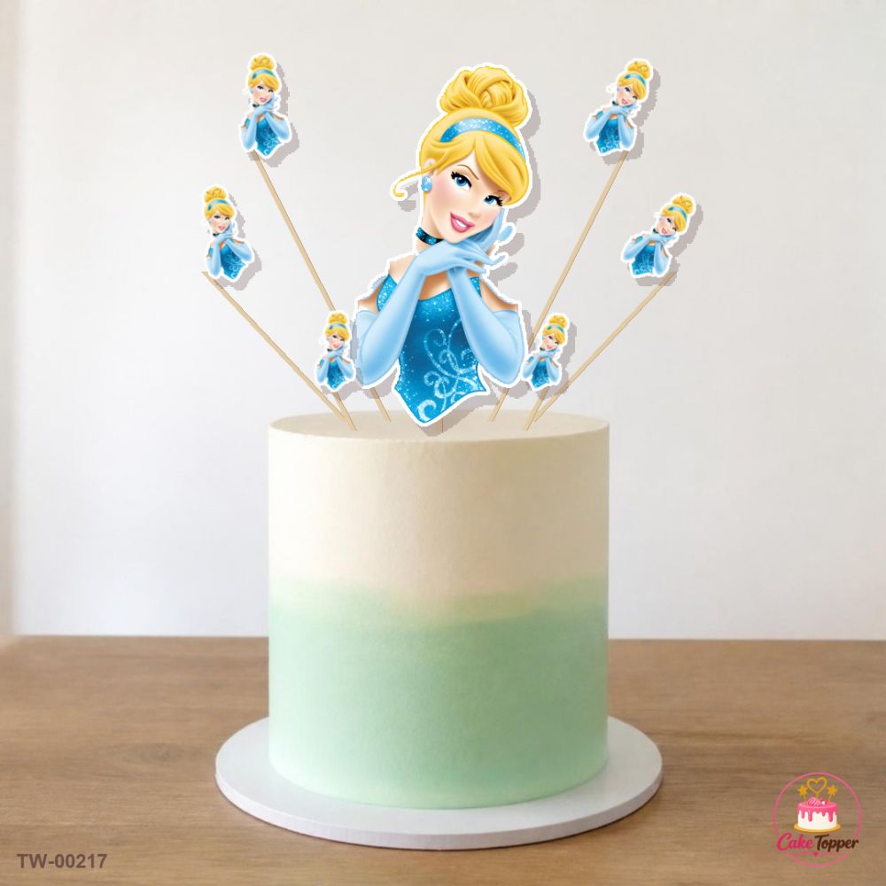 Cinderella Topper Sheet 05 on a cake