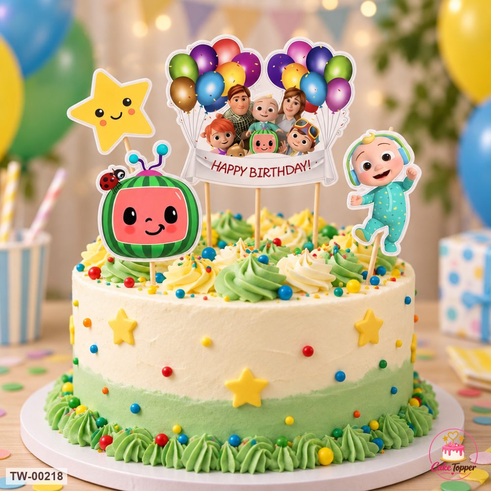 Cocomelon Topper Sheet 05 on a cake
