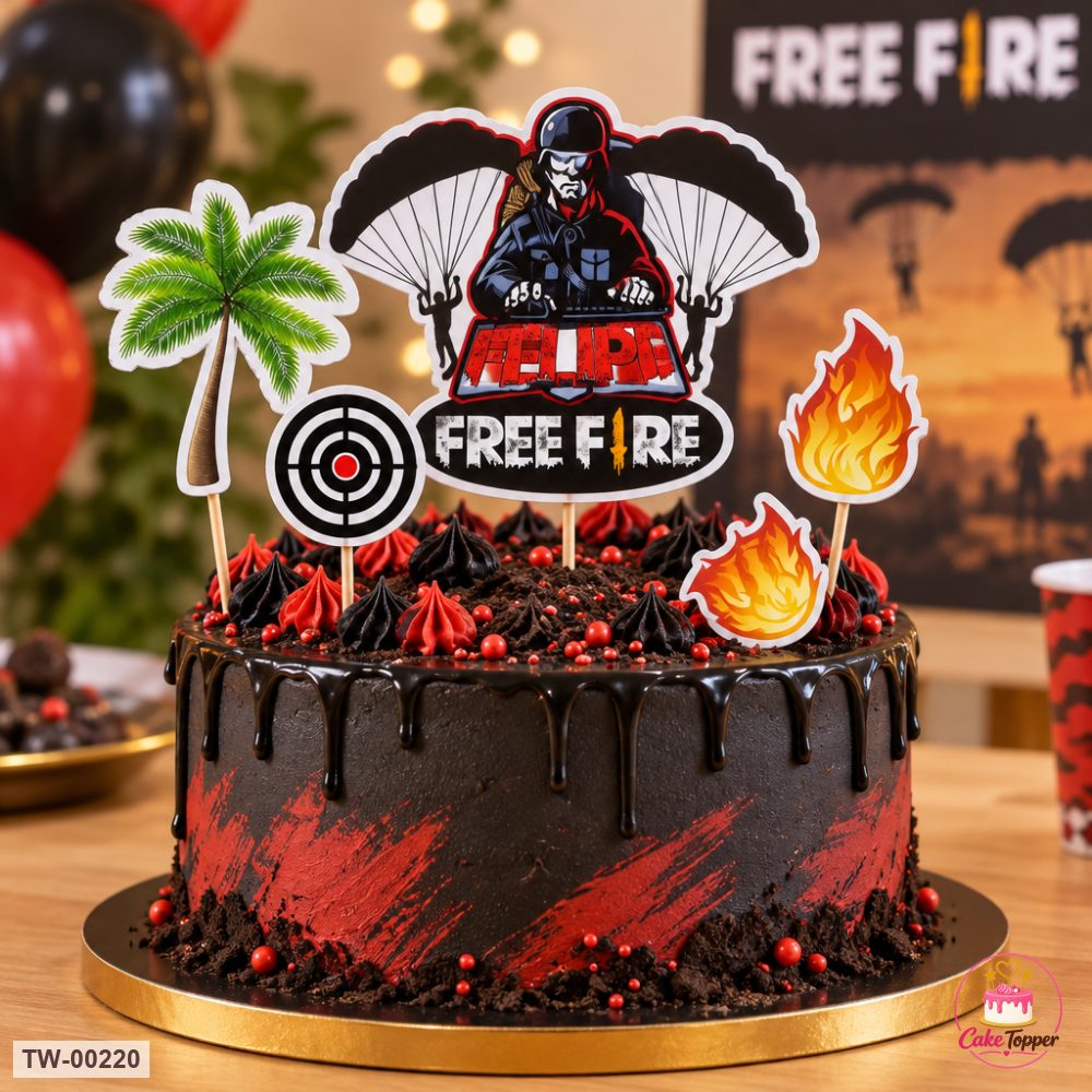 Games Topper Sheet 05 on a cake