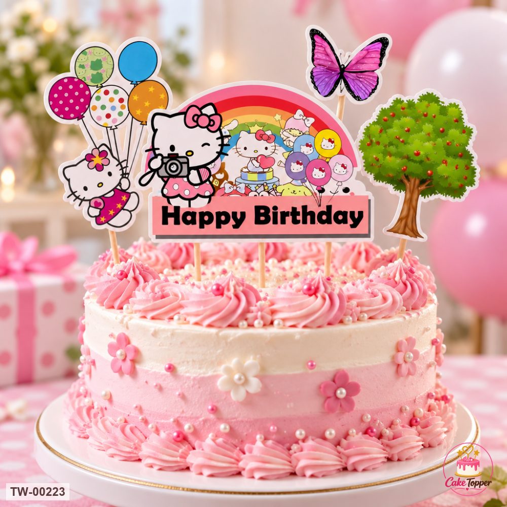 Hello Kitty Topper Sheet 05 on a cake