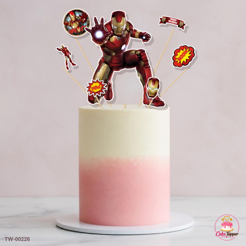 Iron Man Topper Sheet 05 on a cake