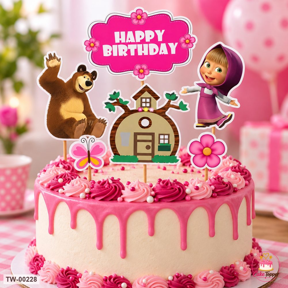 Masha Topper Sheet 05 on a cake