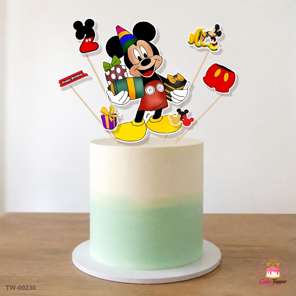 Mickey Mouse Topper Sheet 05 on a cake