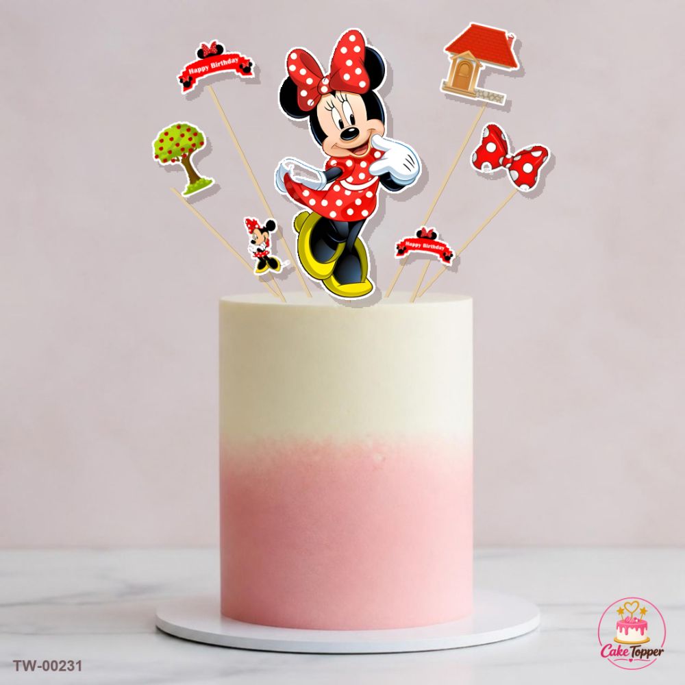Minnie Mouse Topper Sheet 05 on a cake