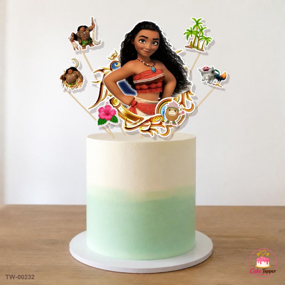 Moana Topper Sheet 05 on a cake