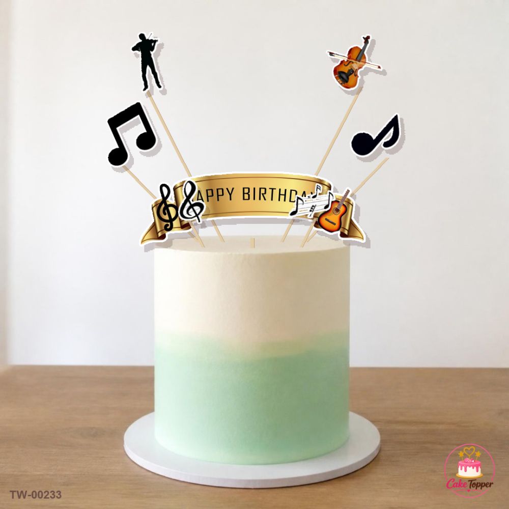 Music Topper Sheet 05 on a cake