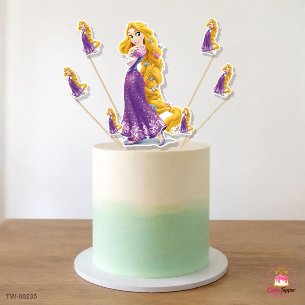 Rapunzel Topper Sheet 05 on a cake