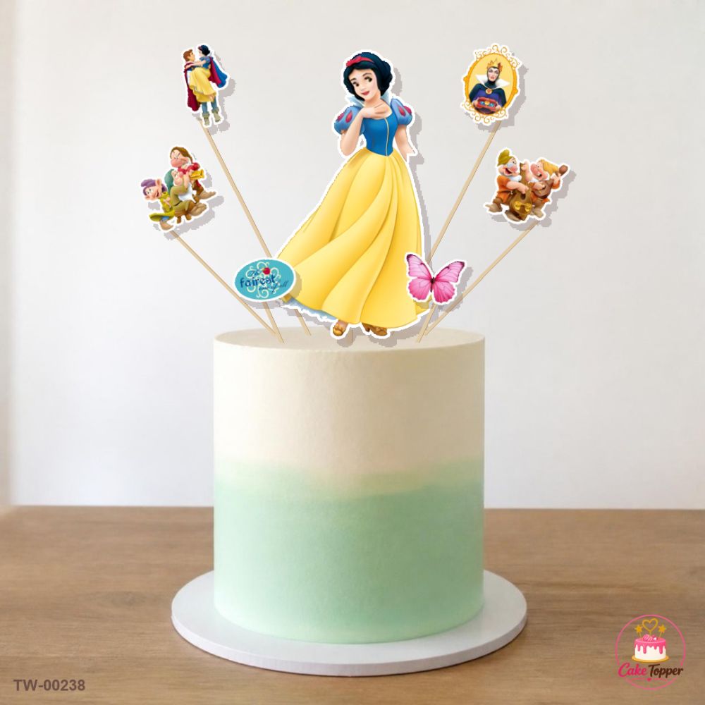 Snow White Topper Sheet 05 on a cake
