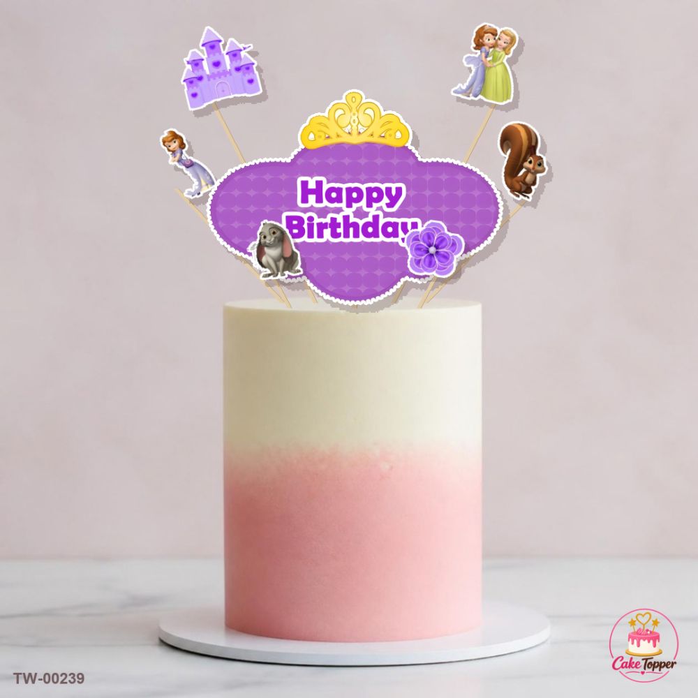 Sofia Topper Sheet 05 on a cake