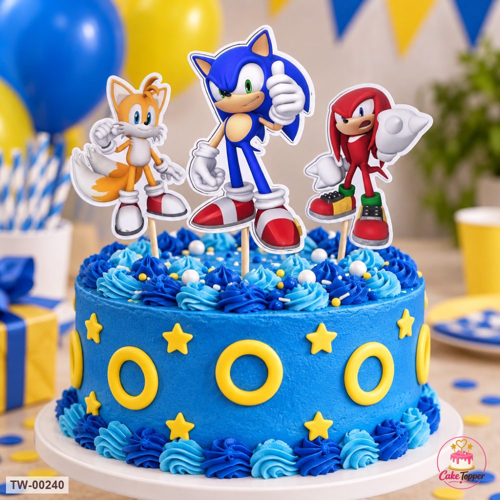 Sonic Topper Sheet 05 on a cake