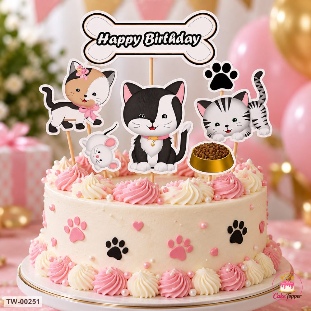 Animals Topper Sheet 06 on a cake