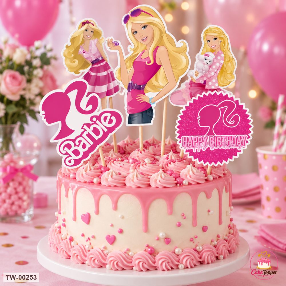 Barbie Topper Sheet 06 on a cake