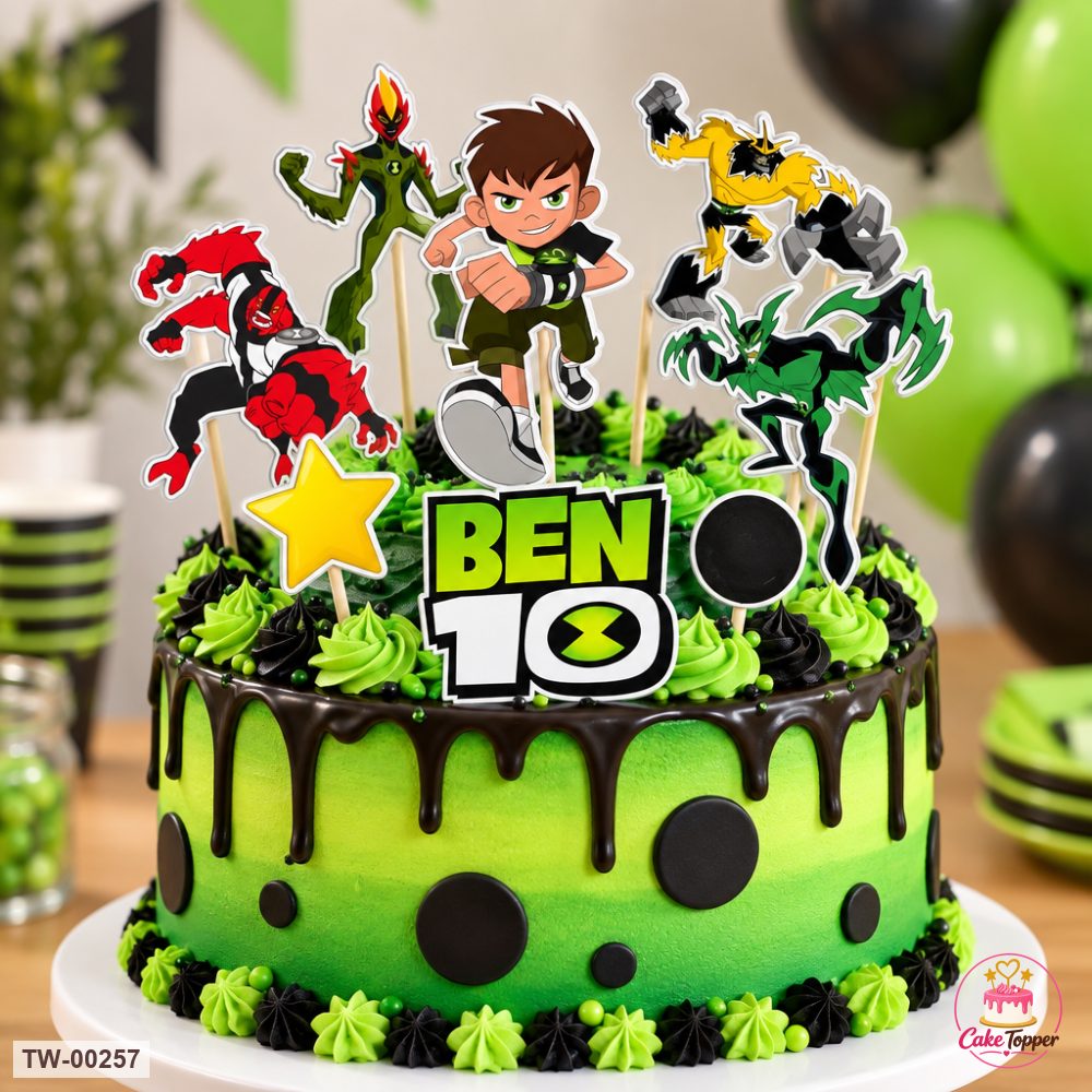 Ben 10 Topper Sheet 06 on a cake