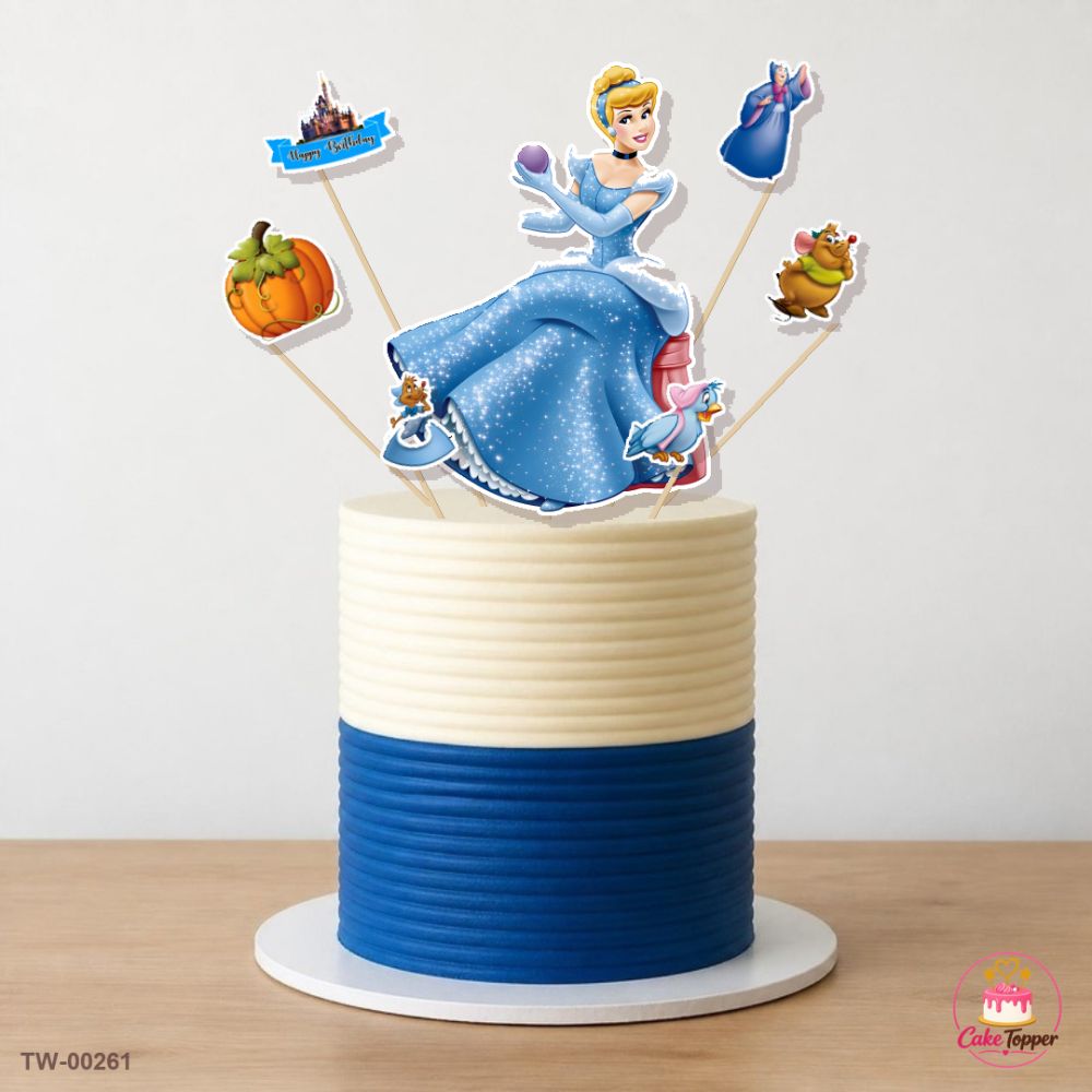 Cinderella Topper Sheet 06 on a cake