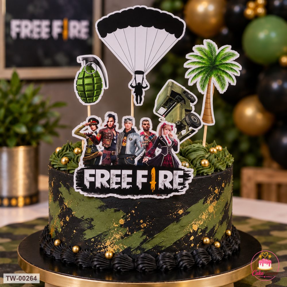 Games Topper Sheet 06 on a cake