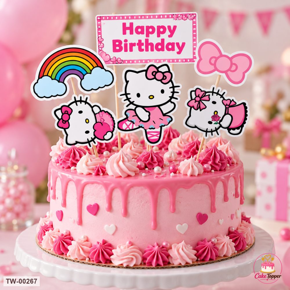 Hello Kitty Topper Sheet 06 on a cake